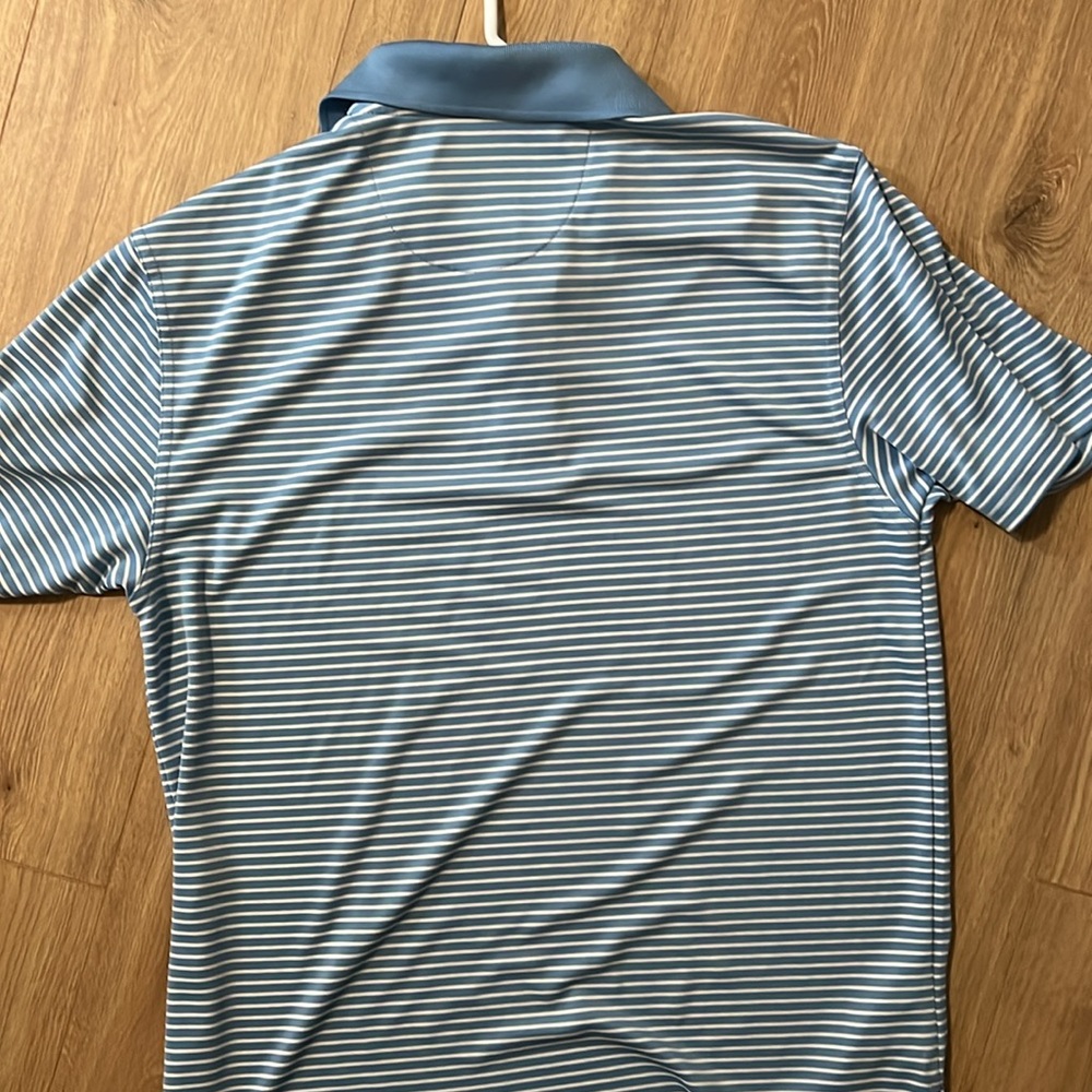 Jack Nicklaus Golden Bear Blue/White Striped Collared Shirt. Size//Medium - Picture 4 of 4